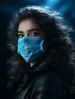 a woman wearing a medical mask generative ai photo