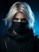 sleek and cutting edge futuristic themed portrait silhouette photo