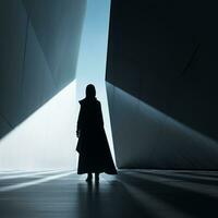 sleek and cutting edge futuristic themed portrait silhouette photo