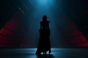 sleek and cutting edge futuristic themed portrait silhouette photo