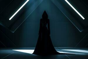 sleek and cutting edge futuristic themed portrait silhouette photo