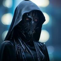 sleek and cutting edge futuristic themed portrait silhouette photo