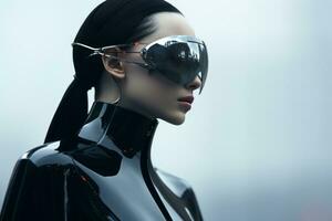 an image of a woman in a futuristic outfit generative ai photo