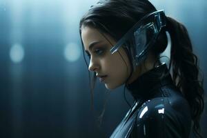 an image of a woman in a futuristic outfit generative ai photo