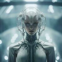 an image of a woman in a futuristic outfit photo