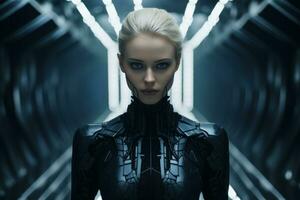 an image of a woman in a futuristic suit photo