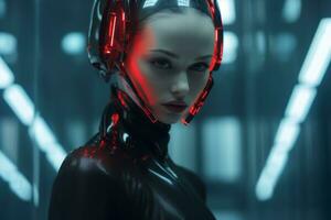 an image of a woman in a futuristic suit photo