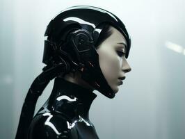 an image of a woman in a futuristic suit photo