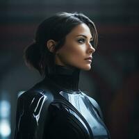 an image of a woman in a futuristic suit generative ai photo