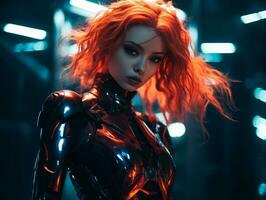 an image of a woman in a futuristic suit generative ai photo