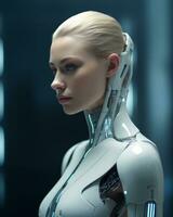 an image of a woman in a futuristic suit photo