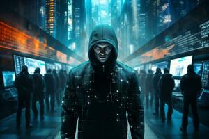 an image of a man in a hoodie standing in front of a city generative ai photo