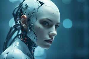 an image of a woman in a futuristic robot suit generative ai photo