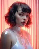 an image of a woman in a futuristic outfit photo