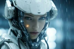 an image of a woman in a futuristic suit photo
