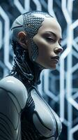 an image of a woman in a futuristic suit photo