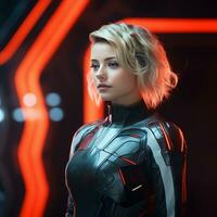 an image of a woman in a futuristic suit photo