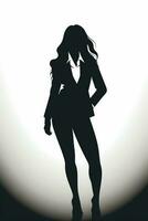 a silhouette of a woman in a business suit generative ai photo