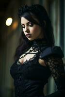 a woman in a gothic dress generative ai photo