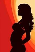 silhouette of a pregnant woman vector  price 1 credit usd 1 generative ai photo