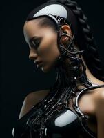 3d rendering of a futuristic woman in a futuristic outfit generative ai photo