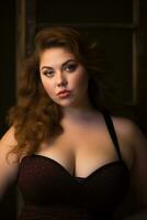 a beautiful woman with big breasts posing for the camera generative ai photo