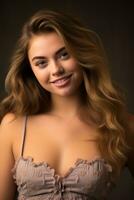 a beautiful young woman in a bra top posing for the camera generative ai photo