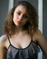 a beautiful young woman posing for the camera generative ai photo