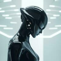 3d rendering of a futuristic woman in a futuristic setting generative ai photo