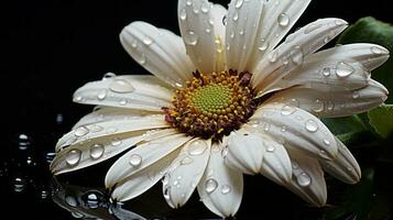 a white flower with water droplets on it generative ai photo