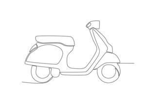 A motorcycle is standing vector