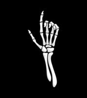 Skeleton hand making pointing up gesture, vector