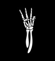 Skeleton hand forms a three-fingered gesture vector