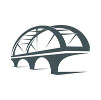 Arch bridge or viaduct construction vector icon