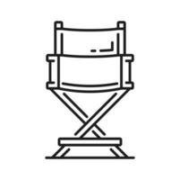 Movie director chair isolated thin line icon vector