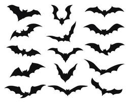 Halloween bats silhouette for horror night holiday vector