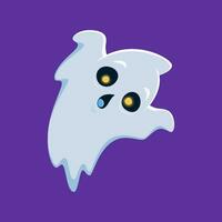 Halloween ghost character with glowing eyes vector