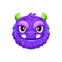 Cartoon halloween monster emoji, funny creature vector