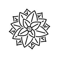 flor de pascua flor Navidad decoración línea icono vector