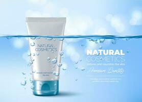 Moisturizing water cosmetics, hydration, cream vector