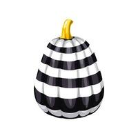 Halloween pumpkin with black and white stripes vector