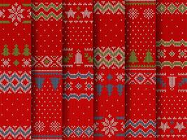 Winter Christmas sweater knit pattern textures vector