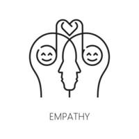 Empathy, psychological disorder problem line icon vector