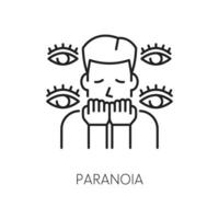 Paranoia, psychological disorder, mental health vector