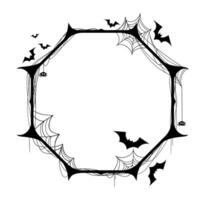Halloween holiday black frame adorned with thorns vector