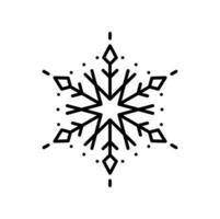 Snowflake Christmas celebration outline icon vector