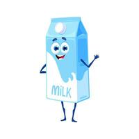 Cartoon milk paper package isolated character vector