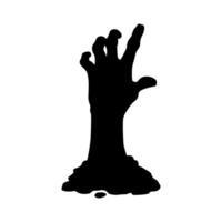 Zombie hand black silhouette, vector decaying arm