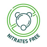 Nitrates free icon and certified safe food sign vector