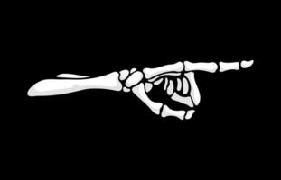 Skeleton hand gesture, index finger pointing right vector